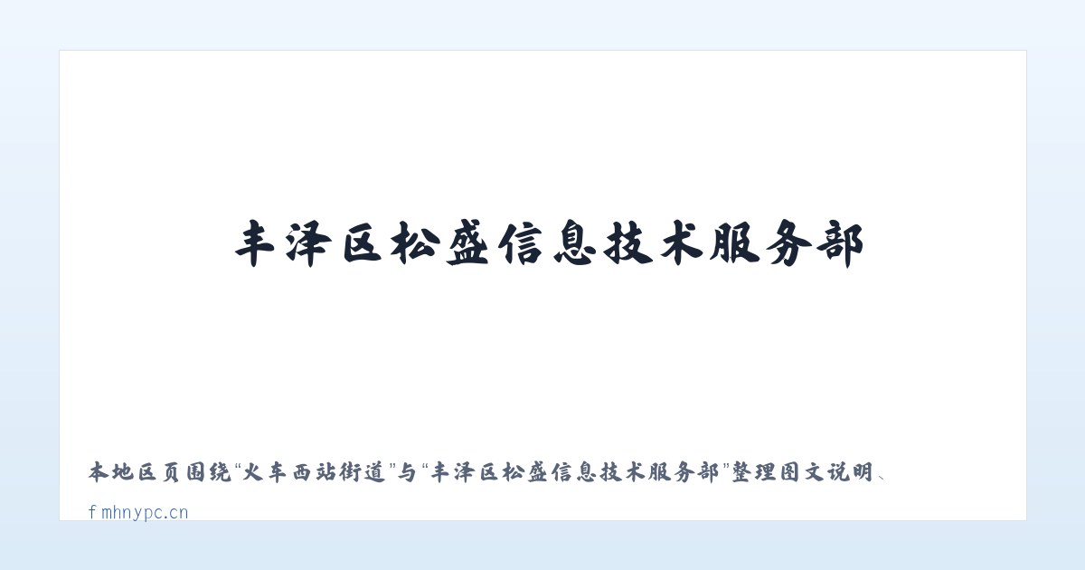 体育馆路街道 - 丰泽区松盛信息技术服务部 主图